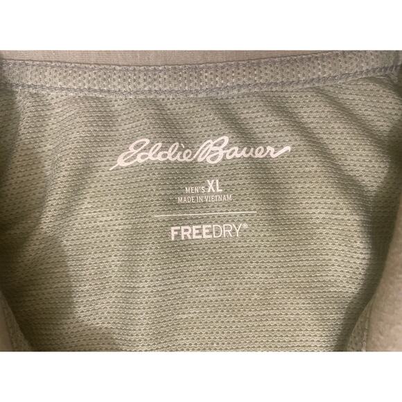 Eddie Bauer Mens XL FreeDry Polo Shirt Pocket Short Sleeve Mesh Back Green - Picture 3 of 9